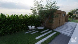 nowoczesny ogród w Lusówku