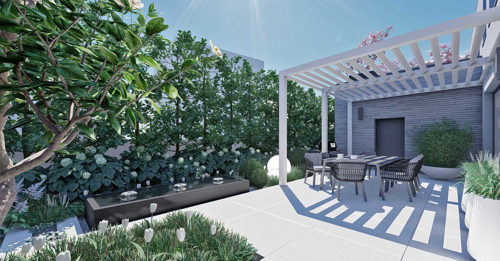 ogród minimalistyczny, ogród z basenem, jacuzzi w ogrodzie, nowoczesne jacuzzi, strefa spa w ogrodzie, element wodny w ogrodzie, woda w ogrodzie minimalistycznym, mininalizm w ogrodzie, trawy w ogrodzie, beton w ogrodzie, płyty betonowe w ogrodzie, ścianki betonowe w ogrodzie, elementy drewna w ogrodzie, beton architektoniczny, projektowanie ogrodów, projekt ogrodu minimalistycznego, projekt ogrodu nowoczesnego, projektowanie nowoczesnych ogrodów, projektowanie ogrodów poznań